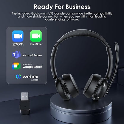 Wireless Headset with ANC & ENC, Wireless Headphones with Flip-to-Mute - Image 6