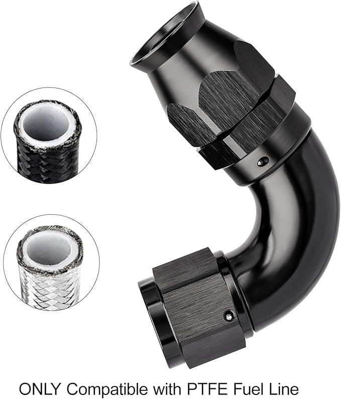 EVIL ENERGY 8AN 120 Degree PTFE One Piece Full Flow End Hose Fitting Aluminum - Image 5
