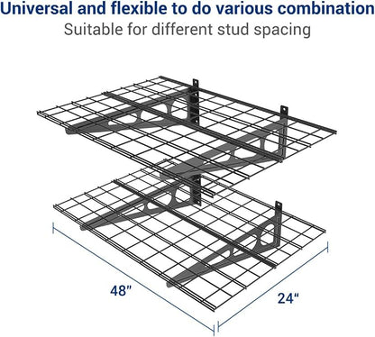 FLEXIMOUNTS 2 Pack 2x4ft Garage Shelving, Wall Shelf Garage Storage Rack - Image 2