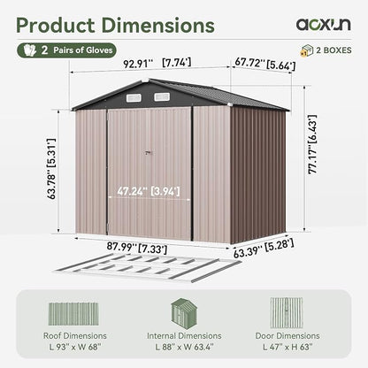 Aoxun 7x5 FT Outdoor Storage Shed - Image 3
