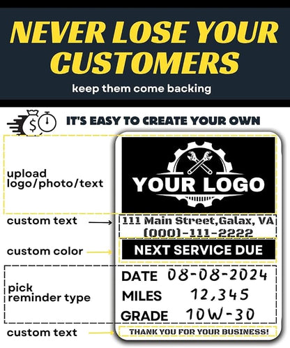 Oil Change Stickers for Windshield Personalized - Image 4