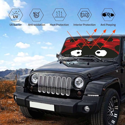 Cute Coccinellidae Car Sun Shade Windshield Sunshade Foldable Front Window - Image 5