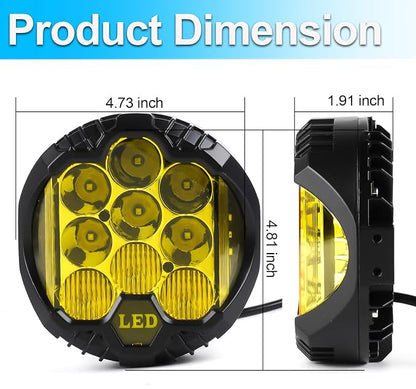 LIGBT 2PCS 5 Inch Amber Yellow Round LED Offroad Light - Image 6
