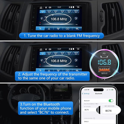Bluetooth Transmitter for Car, LENCENT Full Metal Bluetooth 5.3 Car Adapter - Image 8