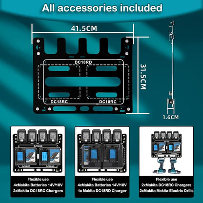 FETESNICE Wall Mount for Makita Battery Charger Holder, Easy Installation - Image 3