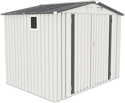 8x5.7x6FT Storage Shed, Outdoor Galvanized Steel Garden Shed - Image 7