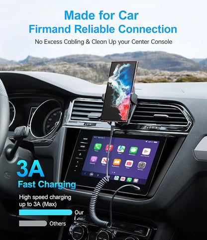 USB C to USB C Charger Cable, Coiled USB C Charger Cable - Image 3