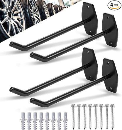 4-Pack Tire Rack Wall Mount, Heavy Duty Hooks by HOFURME