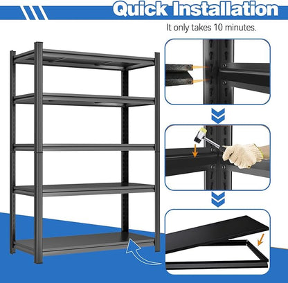 Garage Shelving 3500LBS Storage Shelves 5-Tier Adjustable Metal Shelving Units - Image 3