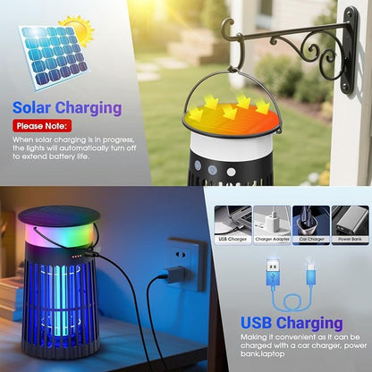 Solar Bug Zapper Outdoor, Portable Electric Mosquito Killer - Image 2