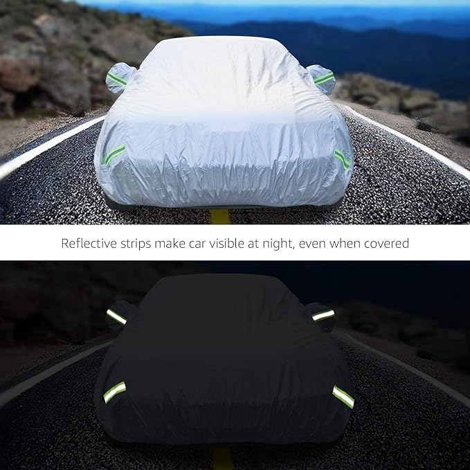 Amazon Basics Silver Weatherproof Car Cover - Image 6