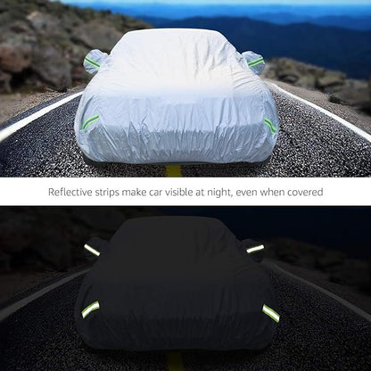 Amazon Basics Silver Weatherproof Car Cover - Image 6