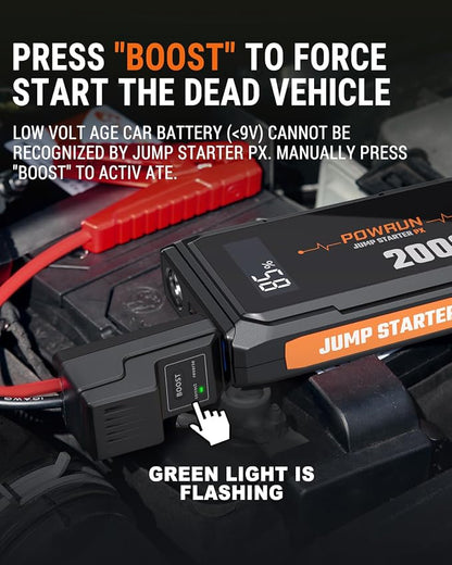 Powrun P-X Jump Starter, 2000A Portable Jump Box - Image 3