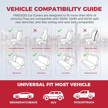 FREESOO Car Seat Covers Front Seats 2PCs, Waterproof Automotive Seat Covers - Image 7