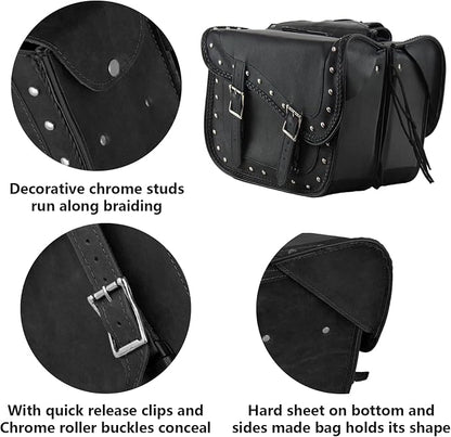 Synthetic Leather Motorcycle Luggage Bag - Image 3