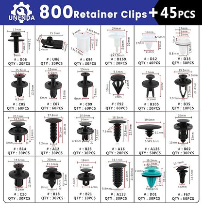 Car Push Retainer Clips 845pcs - Image 2