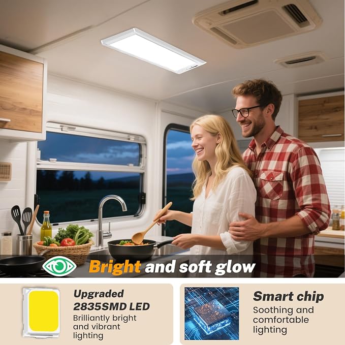 RV Lights Interior, 3 Color RV LED Super Bright Fixture, 12V RV Ceiling Dome - Image 4