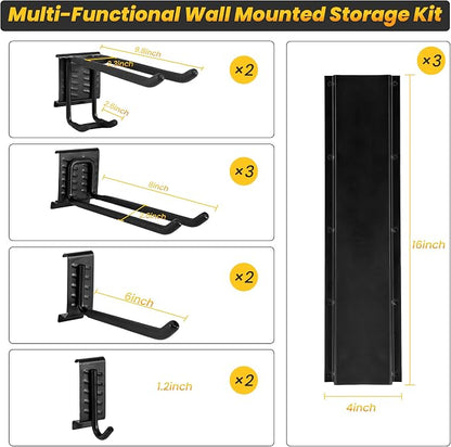 Garage Tool Organizer Wall Mount, 48-Inch Multi-Functional Garage Hooks Heavy - Image 2