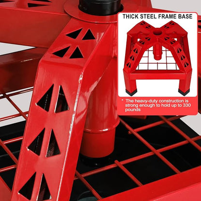 Rolling Shop Stool with Wheels, Heavy Duty Garage Work Mechanic Stool with - Image 5