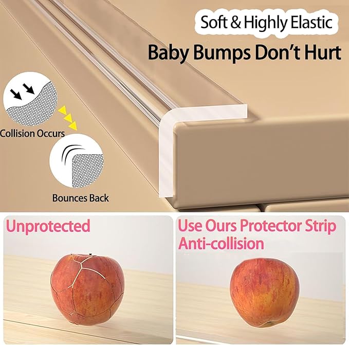 Clear Soft Corner Protectors for Furniture Strip, 2in x13FT, 2 Rolls, Sharp - Image 4