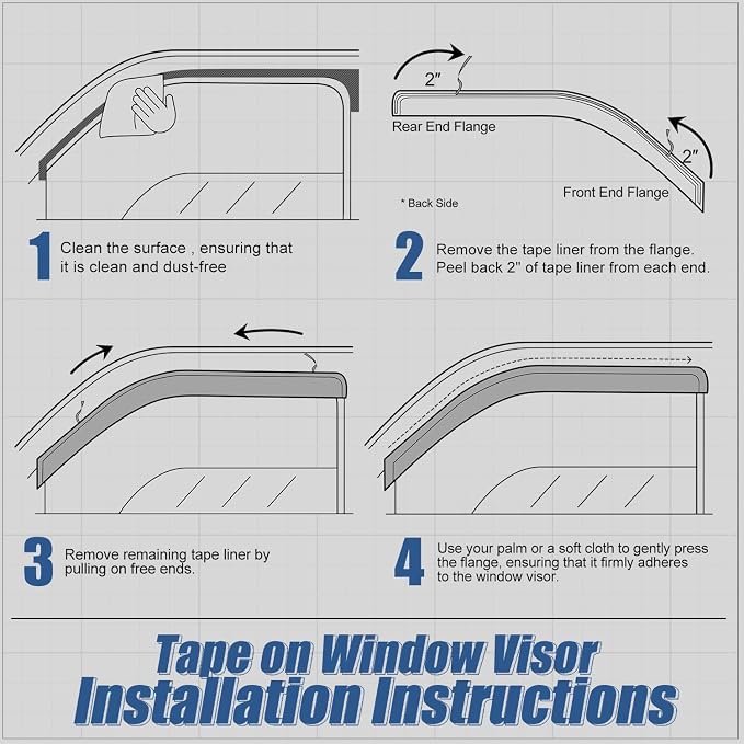 Auto Dynasty Set of 2 Carbon Fiber Pattern Window Visors Compatible - Image 5