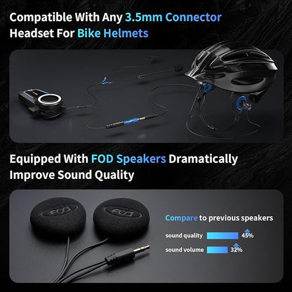 Fodsports FX7 10 Riders Mesh Motorcycle Bluetooth Headset, Dual Chips V5.4 - Image 4