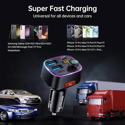 Syncwire Bluetooth 5.4 FM Transmitter Car Adapter 48W Wireless Radio Music - Image 8