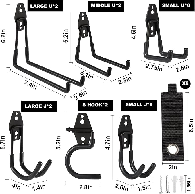 Garage Hook Heavy Duty Wall Storage Hangers, 22 Pack Garage Storage Hooks Steel - Image 2