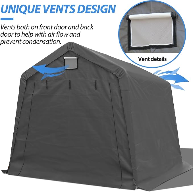 10' x 10' Outdoor Storage Shelter Shed, Portable Storage Shed Heavy Duty - Image 5