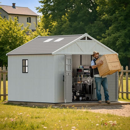 Patiowell 10x10 FT Outdoor Storage Shed, Plastic Shed - Image 2