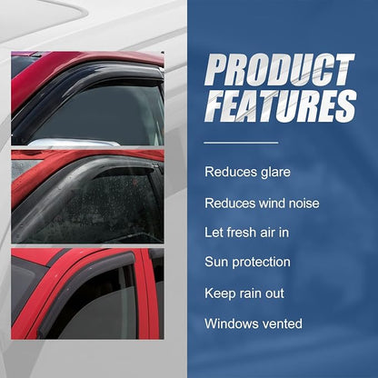 Auto Dynasty Set of 4 Carbon Fiber Pattern Window Visors Compatible - Image 4