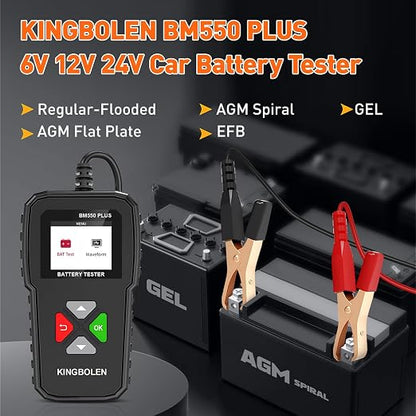KINGBOLEN BM550 Plus 6V-24V 100-2000 CCA Car Battery Tester, Voltage Waveform - Image 2