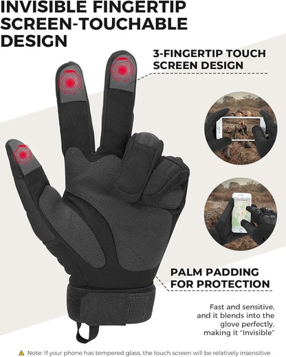 KEMIMOTO Tactical Gloves for Men, Touchscreen Motorcycle Gloves - Image 3