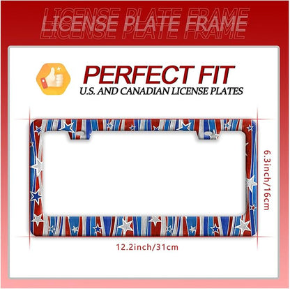 Personalized License Plate Frame American Flag License Plate Frames Funny Auto - Image 7