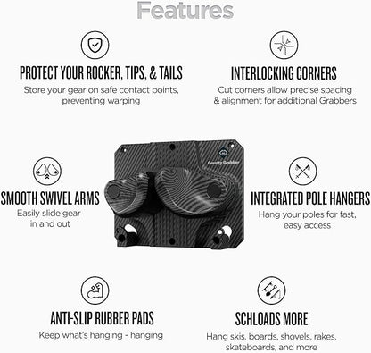 Ultimate Ski & Snowboard Wall Rack | Secure, Non-Slip Storage | Fits Any - Image 4