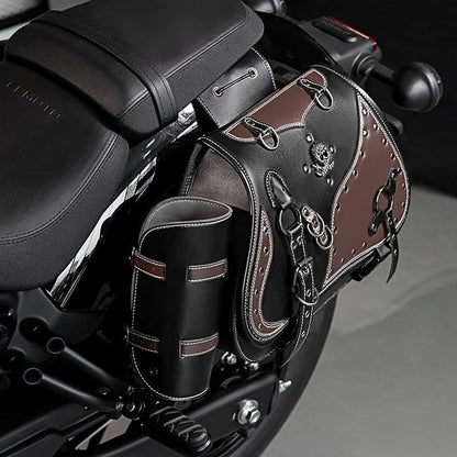 Motorcycle Saddlebags, 30L Leather Waterproof Side Saddle Bags - Image 8