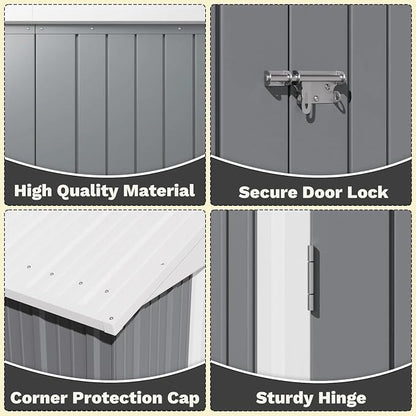Greesum 8×6FT Outdoor Storage Shed, Metal Patio Storaged Sheds - Image 5