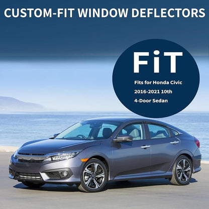 4PCS Rain Guards Window Visors Wind Deflector Fits - Image 2