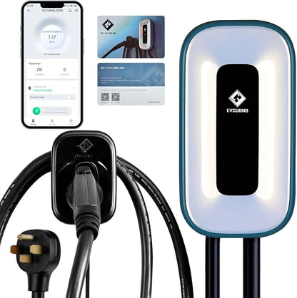 EV Charger Level 2，50 Amp Charge Station, Indoor/Outdoor EVSE, 25Ft Cable Level by EVCUBNB