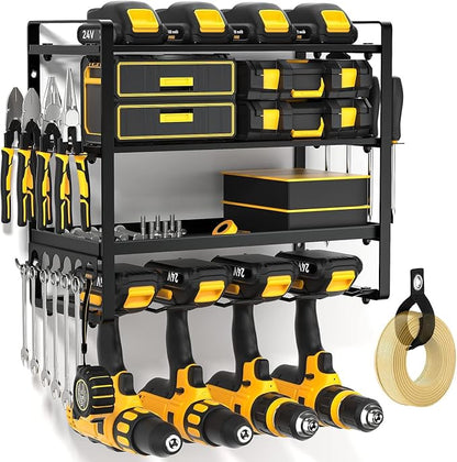 Power Tool Organizer Wall Mount, Heavy Duty Drill Holder, Garage Tool Organizer by POKIPO