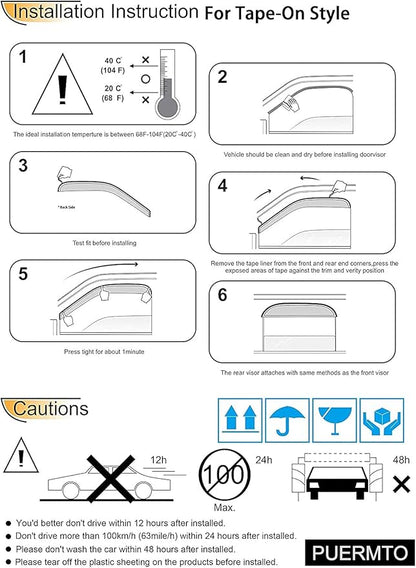 94267 Side Window Wind Deflector, Window Visor fit - Image 7