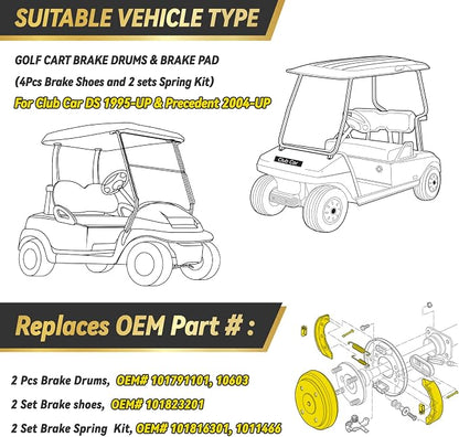 Golf Cart Brake Repair Kit fit Club Car DS 1995-Up and Precedent 2004-Up - Image 3