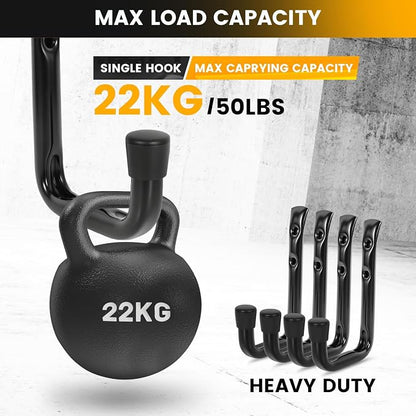 8-Pack Heavy Duty Garage Hooks for Hanging 50 lbs, 8” & 3.5” J Utility Hooks - Image 6