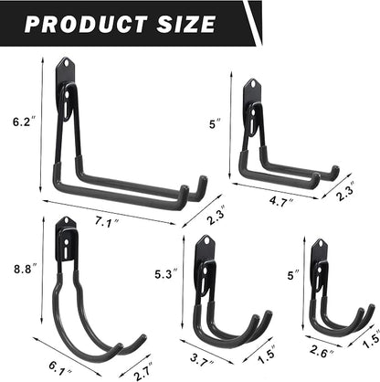 Wallmaster Garage Hooks Organizer Kit, 12 Pack Adjustable Heavy Duty Shelving - Image 5