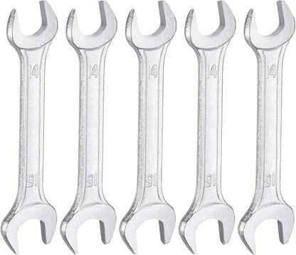 HARFINGTON 5pcs Double Open End Wrench 14mm x 15mm Metric 15 Degree Offset by HARFINGTON