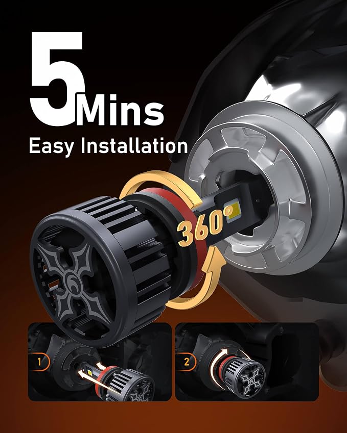 Hikari 2025 25000LM 9006 HB4 LED Bulbs, Fog Light, 45W Upgraded Core Chips - Image 5