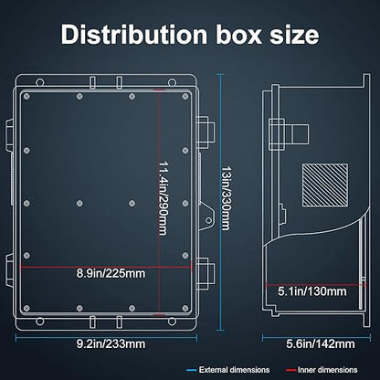 Outdoor Electrical Junction Box, ABS Water Resistant Enclosure - Image 4