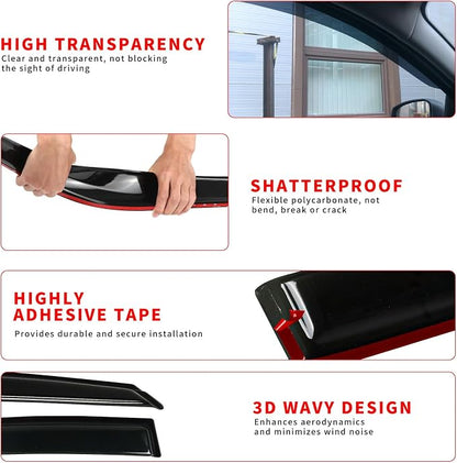 Rain Guard Fit for 2008-2020 Dodge Grand Caravan, 2008-2016 Chrysler Town & - Image 4