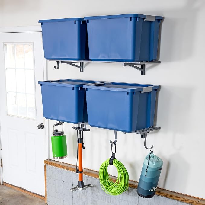 StoreYourBoard 2-Pack Heavy Duty Wall Shelves – Wall-Mounted Garage Storage by StoreYourBoard