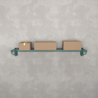 14" x 60" Green Epoxy Wire Wall Mount Shelf - Image 5